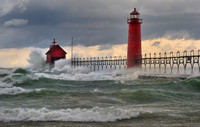 Grand Haven Lighthouse Storm