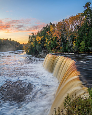 Tahquamenon Falls - Misty Autumn Sunrise