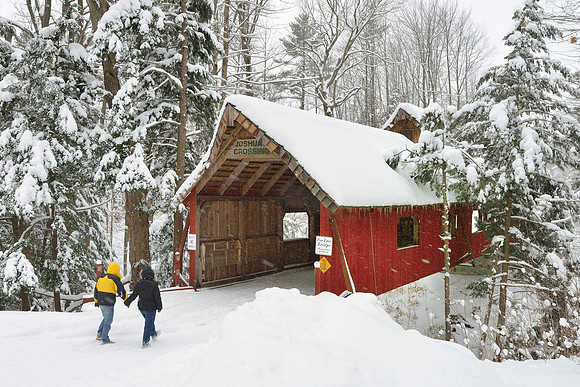 Loon-song covered bridge near Lake Anne, Michigan