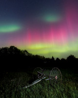 Northern Lights and our old hay rake