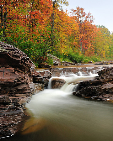 Bonanza Falls on a rainy autumn day