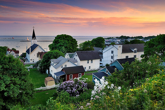 Mackinac Island Harbor Sunset