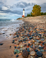 Crisp Point Lighthouse and beautiful Lake Superior stones