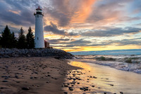 Crisp Point Lighthouse autumn sunset