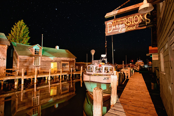 Fishtown Starry Night in Leland, Mi
