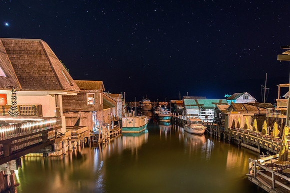 Fishtown at Night, leland, Mi