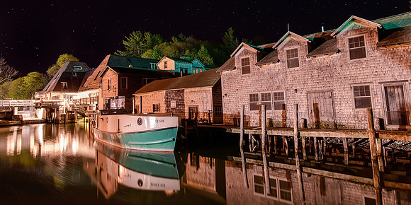 "Fishtown" at Night, Leland, MI.