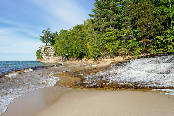 Chapel Beach Falls, Pictured Rocks