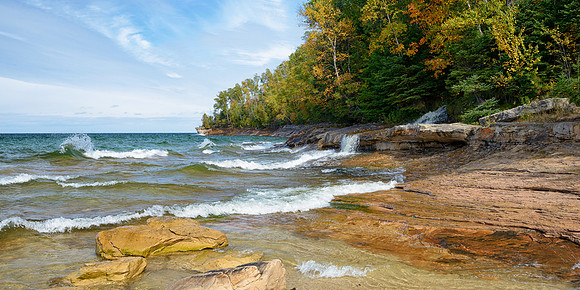Elliot Falls spilling in at Miners Beach