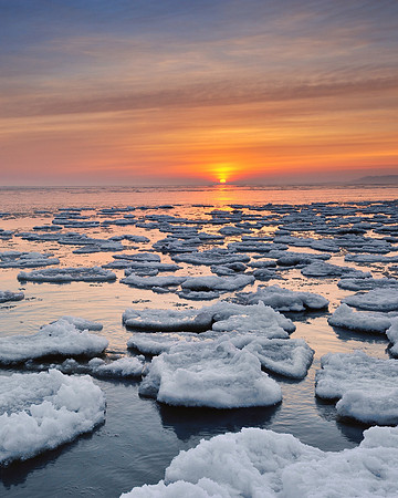 Floating ice on Lake Huron
