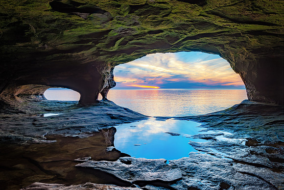 Lake Superior Cave Reflections