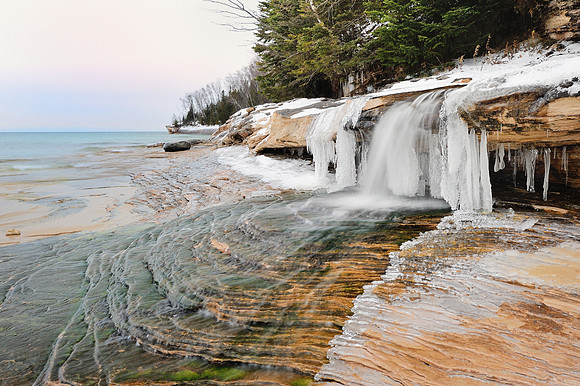 Wintertime at Elliot Falls, Pictured Rocks National Lakehsore