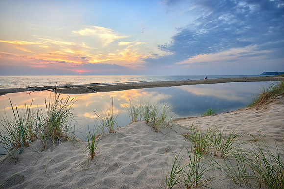 Bass Lake Outlet, Lake Michigan sunset