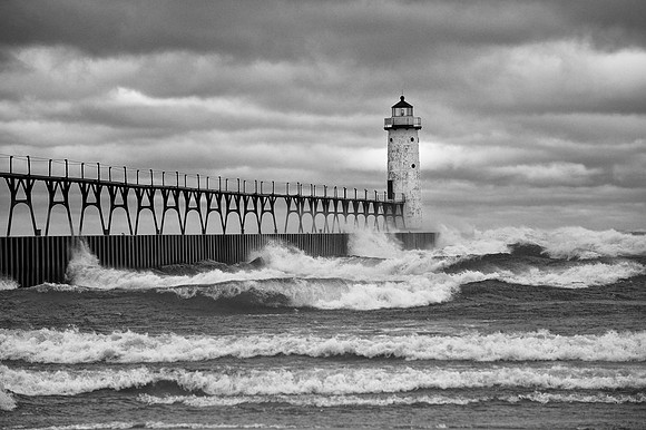 Manistee Lighthouse storm