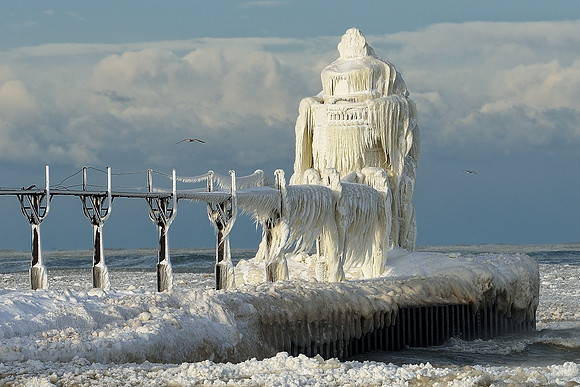 St. Joseph Lighthouse on ice