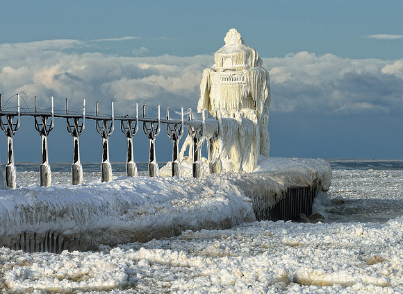 "Natures ice sculpture"  St. Joseph Lighthouse