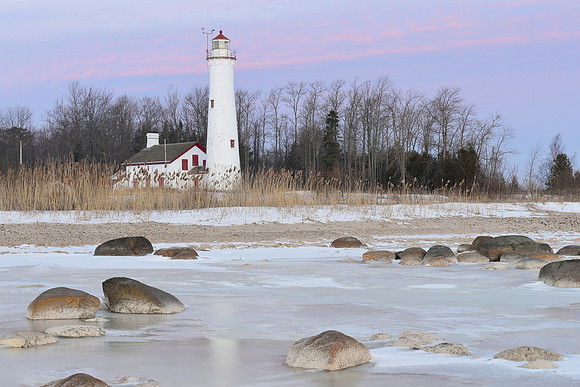 "lavender sky" Sturgeon Point Lighthouse  Lake Huron