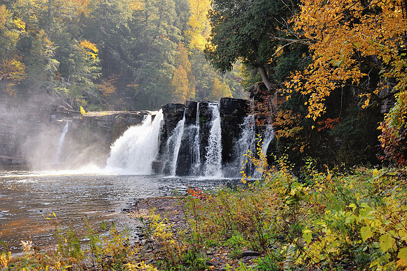 Manabezho Falls ~ Presque Isle river,  Porcupine Mountains State Park.