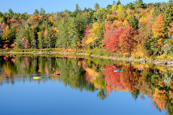 Kayaking on Echo Lake near Marquette, Michigan