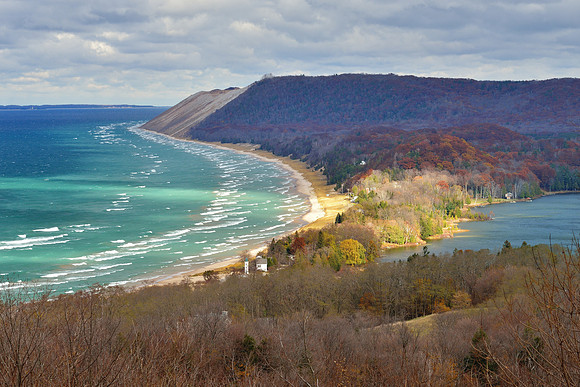 "Strong winds and waves at Empire Bluff"