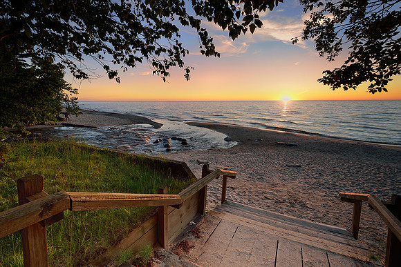 Hurricane River Sunset Lake Superior