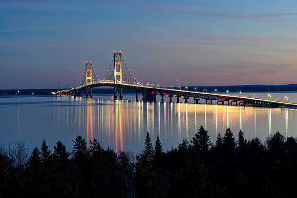 Mackinac Bridge reflections