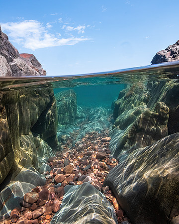 Lake Superior, over and under. Copper Harbor, Michigan.