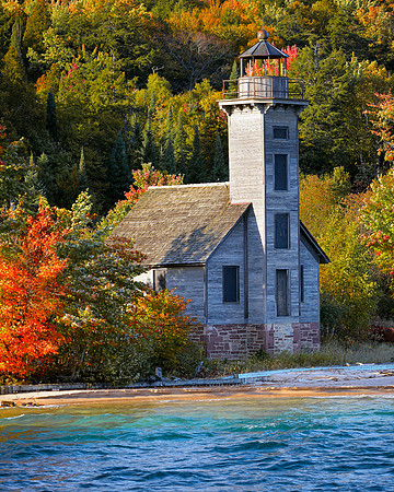 Grand Island Lighthouse-Autumn Evening