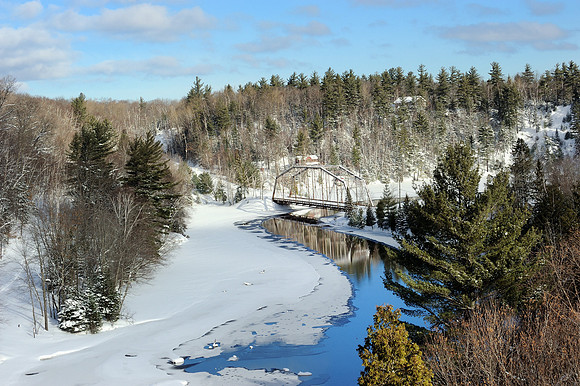 Winter at Old 510 Bridge Marquette Michigan