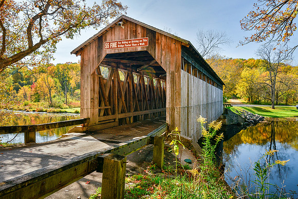 Fallasburg Covered Bridge. Flat River