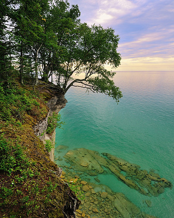 "Sunset from the cliffs of Pictured Rocks National Lakeshore"