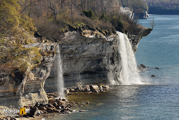 Spray Falls and it's seasonal companian waterfall