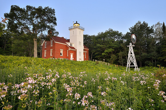 Wild Roses at Forty Mile Point Lighthouse