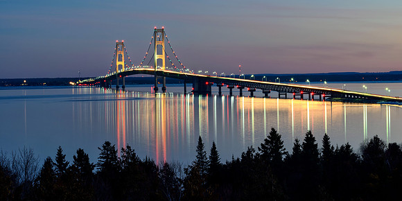 "Mackinac Bridge at Night"