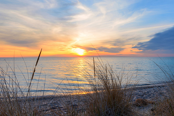 Wispy clouds sunset