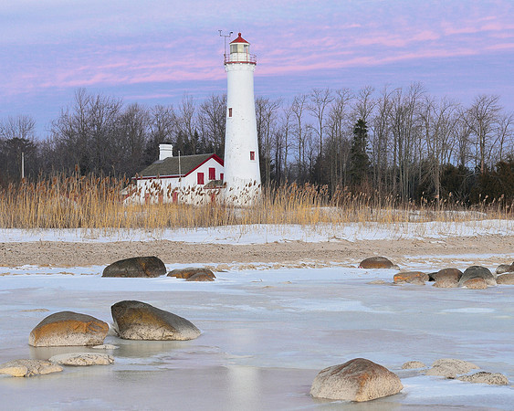 "lavender sky" Sturgeon Point Lighthouse  Lake Huron