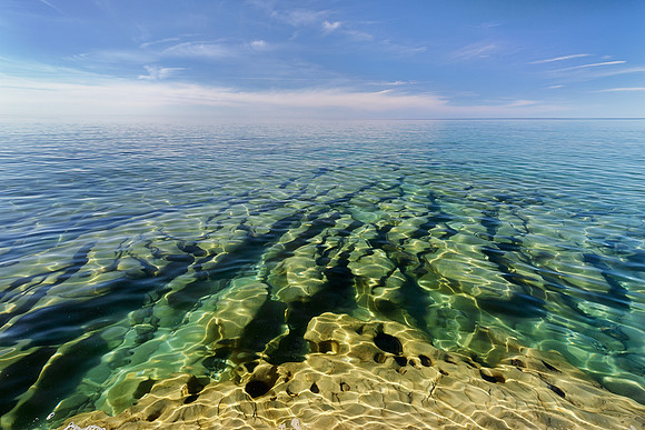 Tropical looking underwater features in lake Superior.