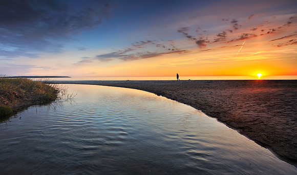 Otter Creek Sunset at Esch Road Beach Sleeping Bear Dunes