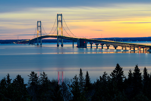 "First Lights"- Mackinac Bridge