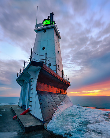 "Winters end"  Ludington Michigan's North Breakwater Lighthouse
