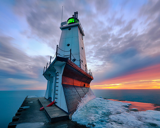 "Last Ice" Ludington, Michigan Lighthouse