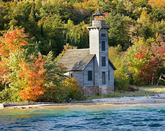 Autumn evening at Grand Island Lighthouse