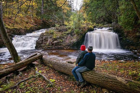 My wife and I at "Big Falls" on the Huron River
