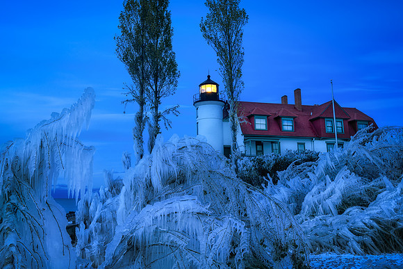 Point Betsie Lighthouse on ice