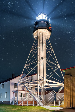 A starry night at Whitefish Point Lighthouse