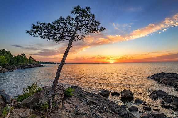 Lone Tree sunset, Copper Harbor, MI
