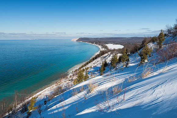 Empire Bluff Winter shadows-Sleeping Bear Dunes_