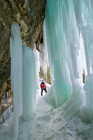 My wife Shelly at Sand Point Ice Curtains