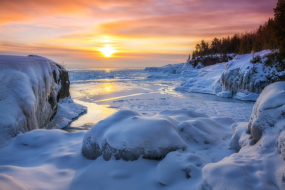 Black Rocks sunrise - Presque Isle Park Marquette, Mi
