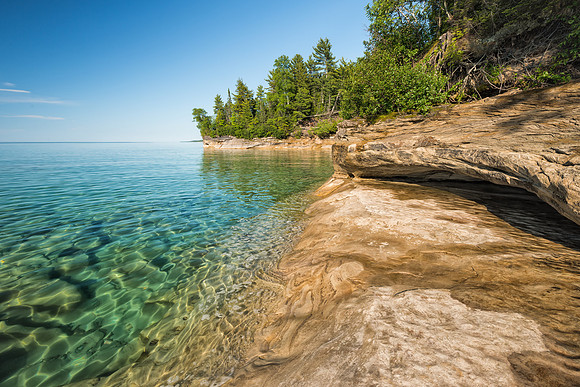Shimmering clear waters of Lake Superior-Pictured Rocks National Lakeshore